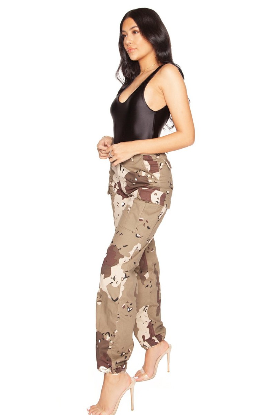 Broeken LA Sisters | Camouflage Pants Beige