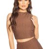 Tops LA Sisters | Honeycomb Crop Top Brown