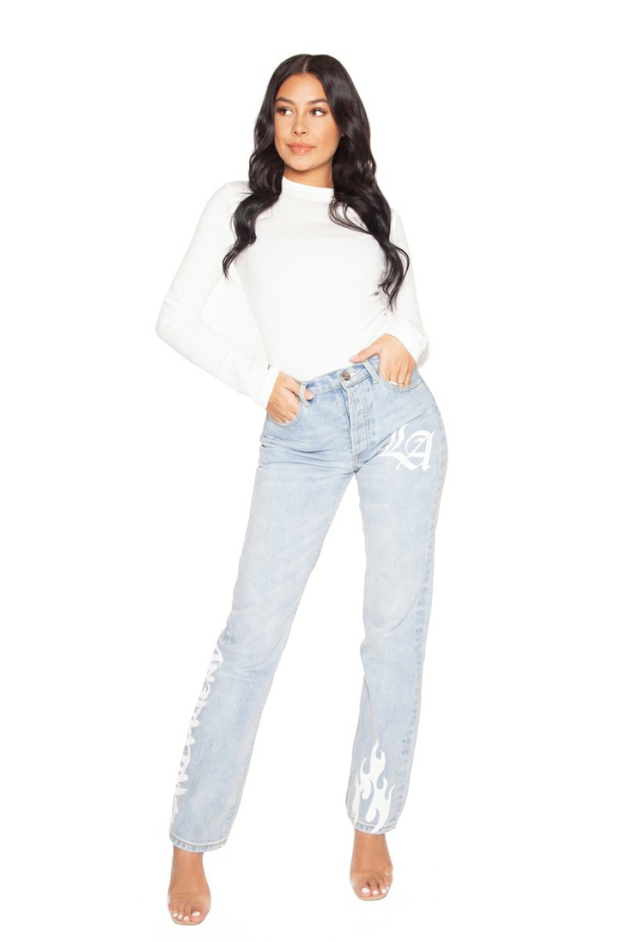 Jeans LA Sisters | Graffiti Straight Leg Jeans