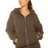 Truien LA Sisters | Vintage Oversized Zipper Hoodie Dark Grey