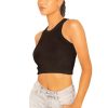 Tops LA Sisters | Ribbed Crop Top Black