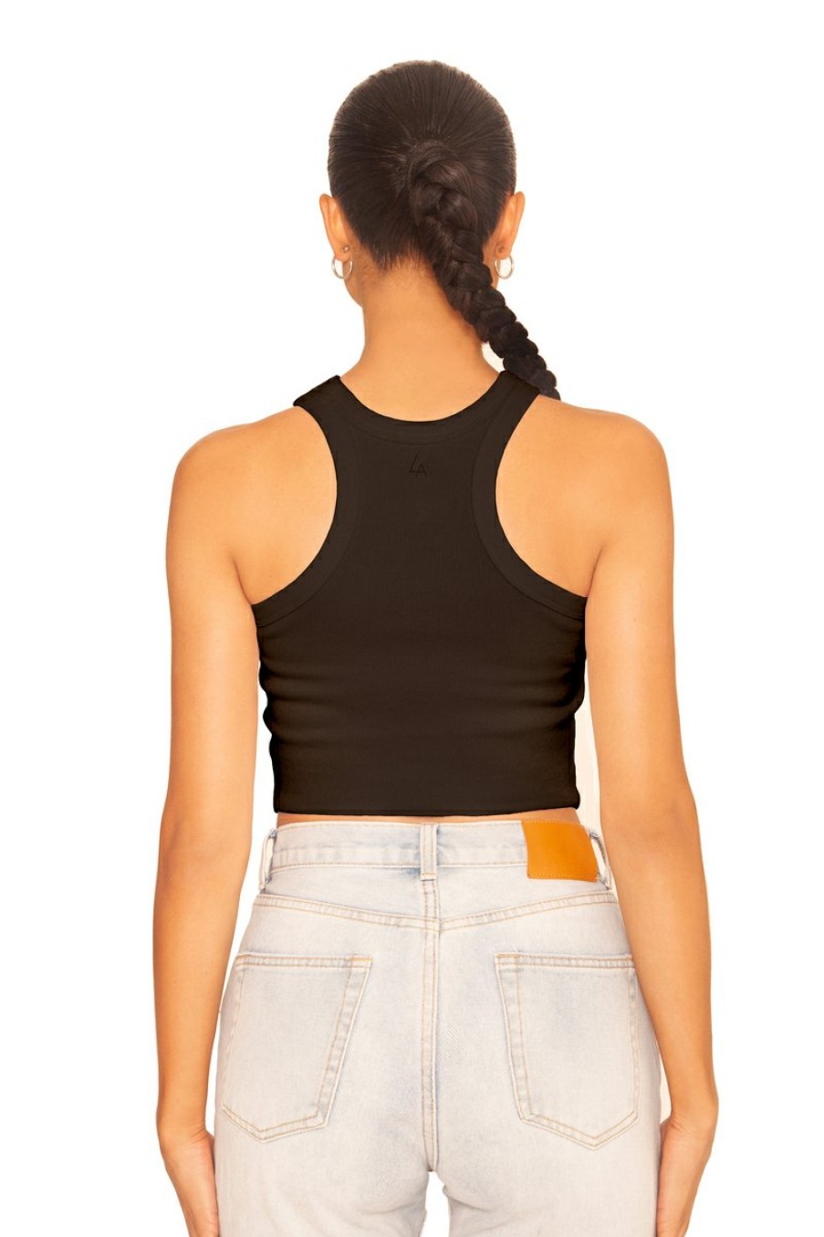 Tops LA Sisters | Ribbed Crop Top Black