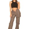 Broeken LA Sisters | Front Split Cargo Pants Grey