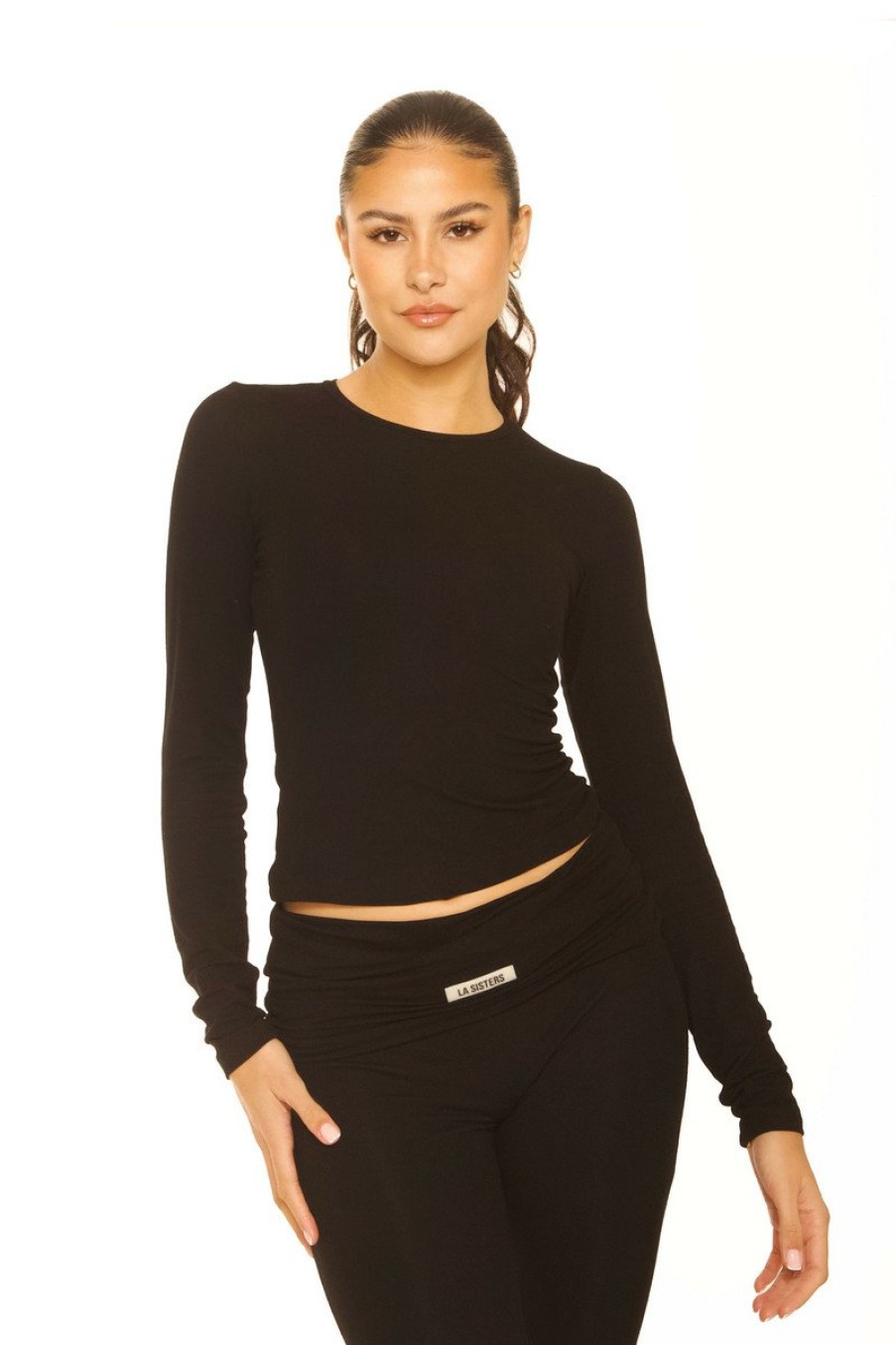 Tops LA Sisters | Long Sleeve Lounge Top Black