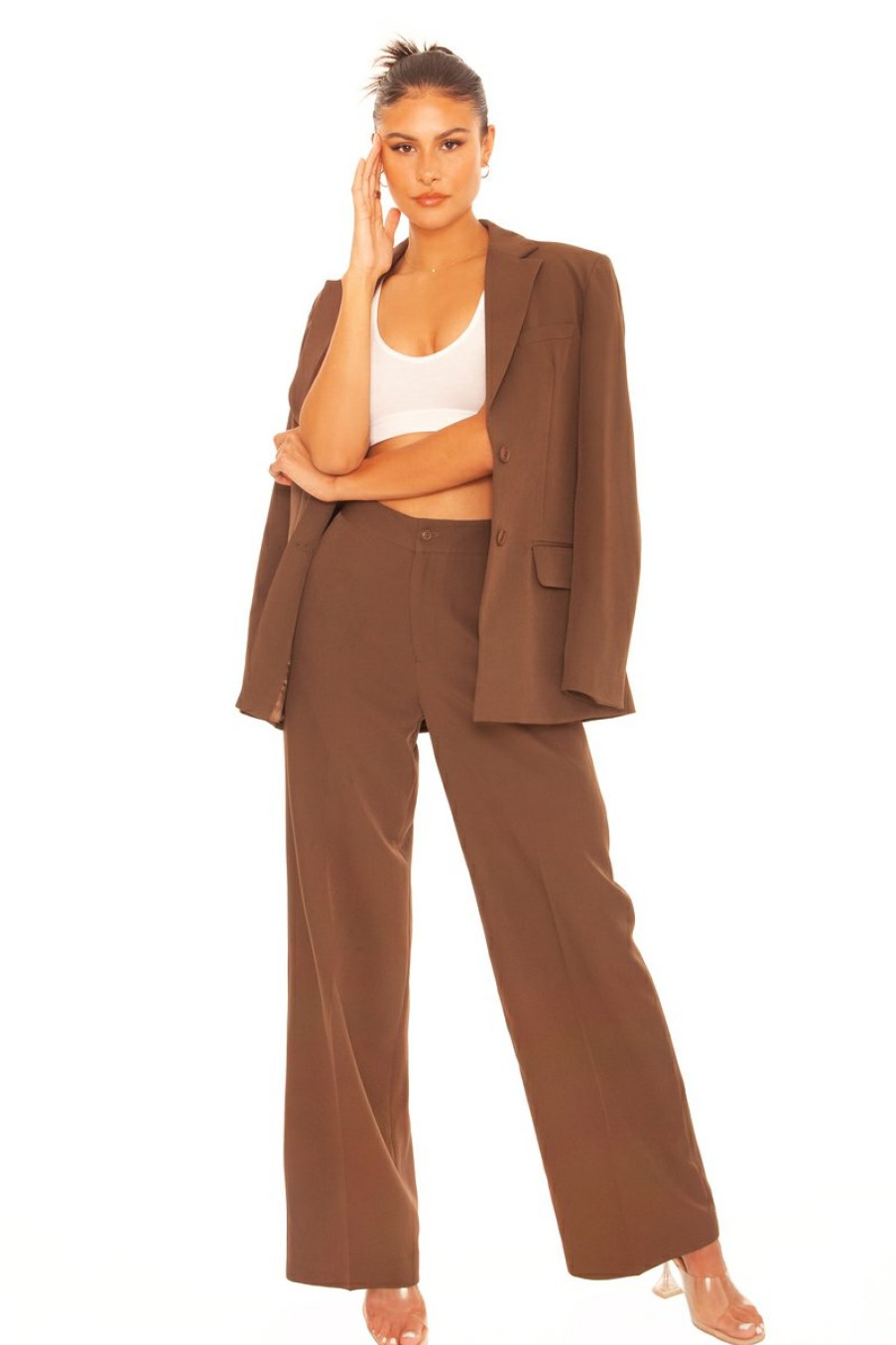 Two Pieces LA Sisters | Oversized Statement Suit Brown