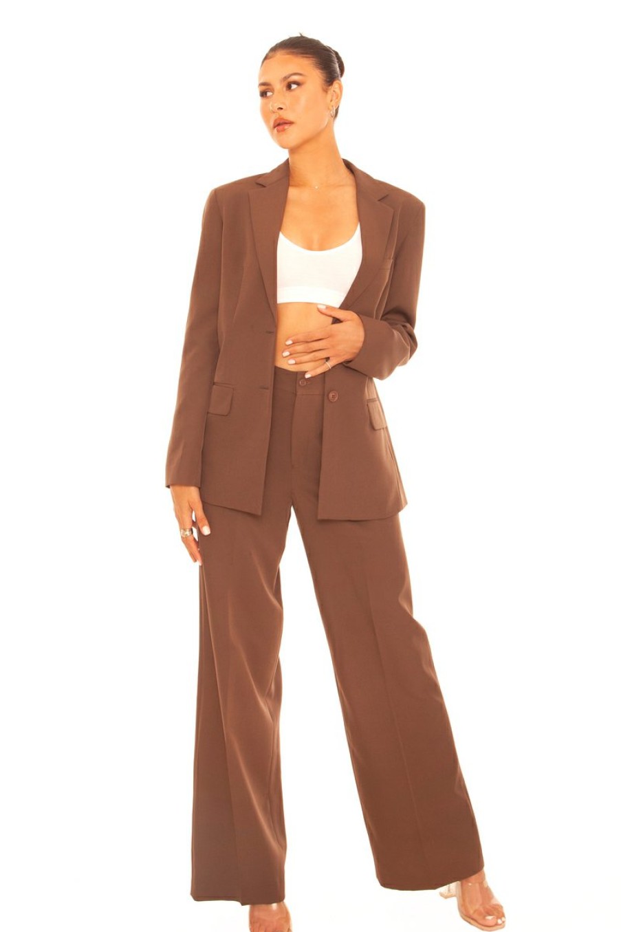 Two Pieces LA Sisters | Oversized Statement Suit Brown