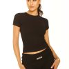 Tops LA Sisters | Short Sleeve Lounge Top Black