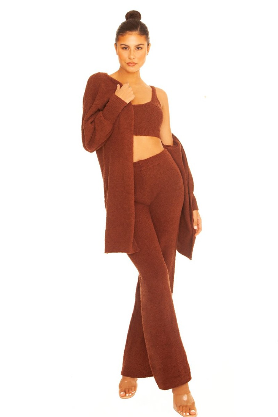 Two Pieces LA Sisters | Fluffy Lounge Three Piece Brown