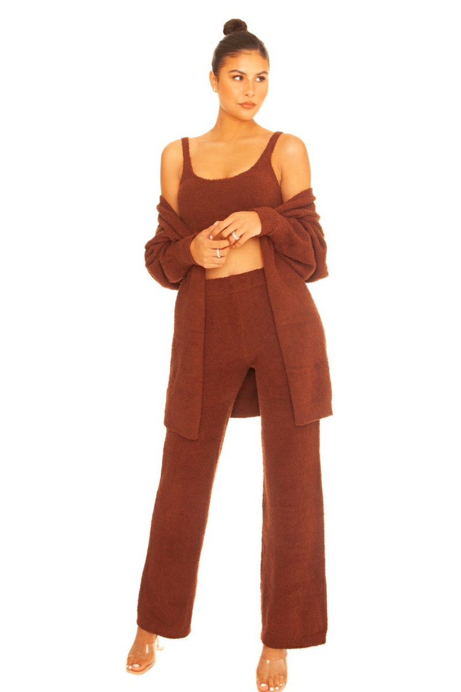 Two Pieces LA Sisters | Fluffy Lounge Three Piece Brown