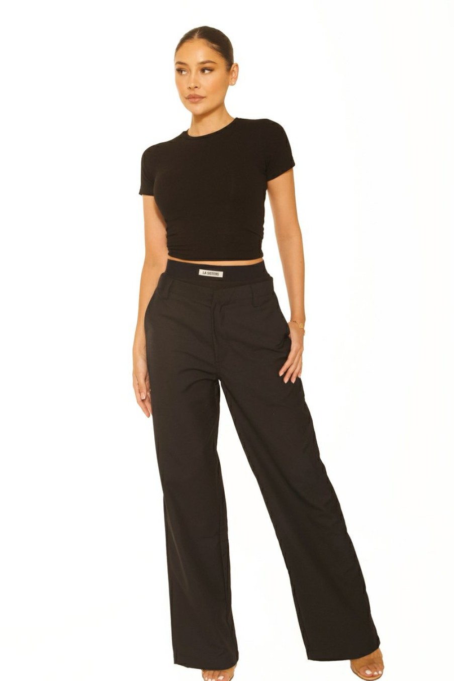 Broeken LA Sisters | Boyfriend Pantalon Black