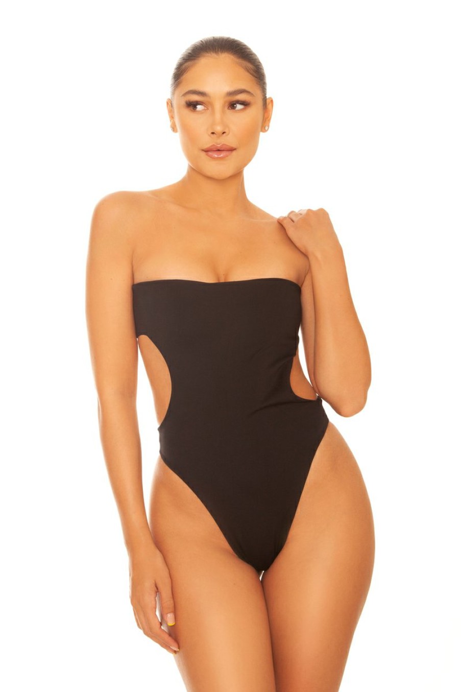 Zwemkleding LA Sisters | Strapless Bandeau Swimsuit Black