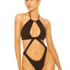 Zwemkleding LA Sisters | Halter Ruched Swimsuit Black