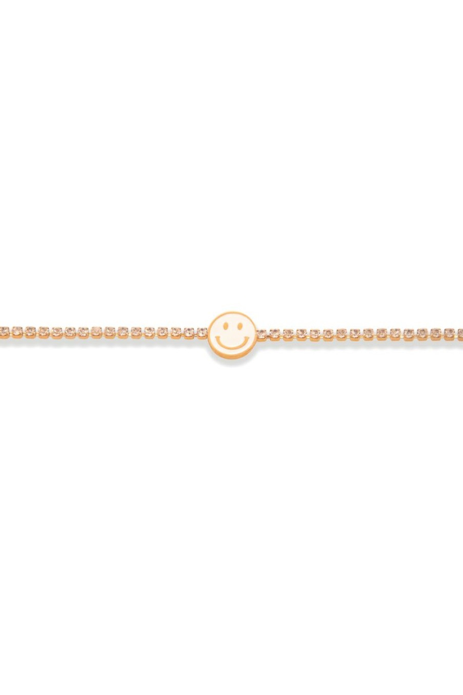 Sieraden LA Sisters | Rhinestone Smiley Bracelet White