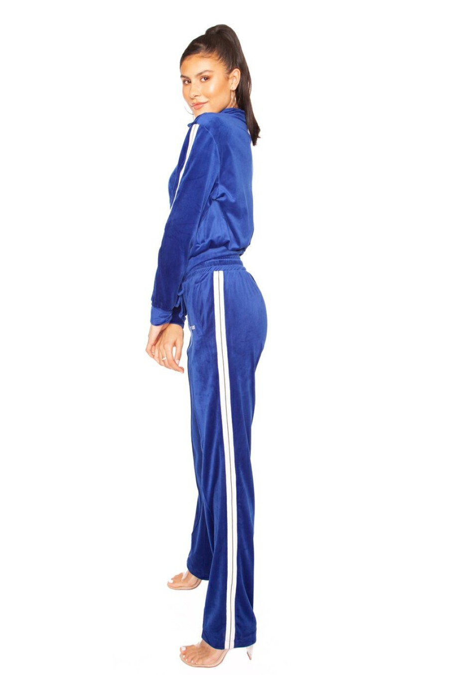 Two Pieces LA Sisters | Velvet Flame Tracksuit Blue