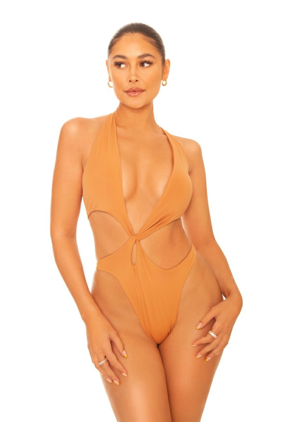 Zwemkleding LA Sisters | Twist Swimsuit Caramel