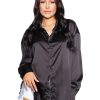 Blouses LA Sisters | Satin Oversized Blouse Black