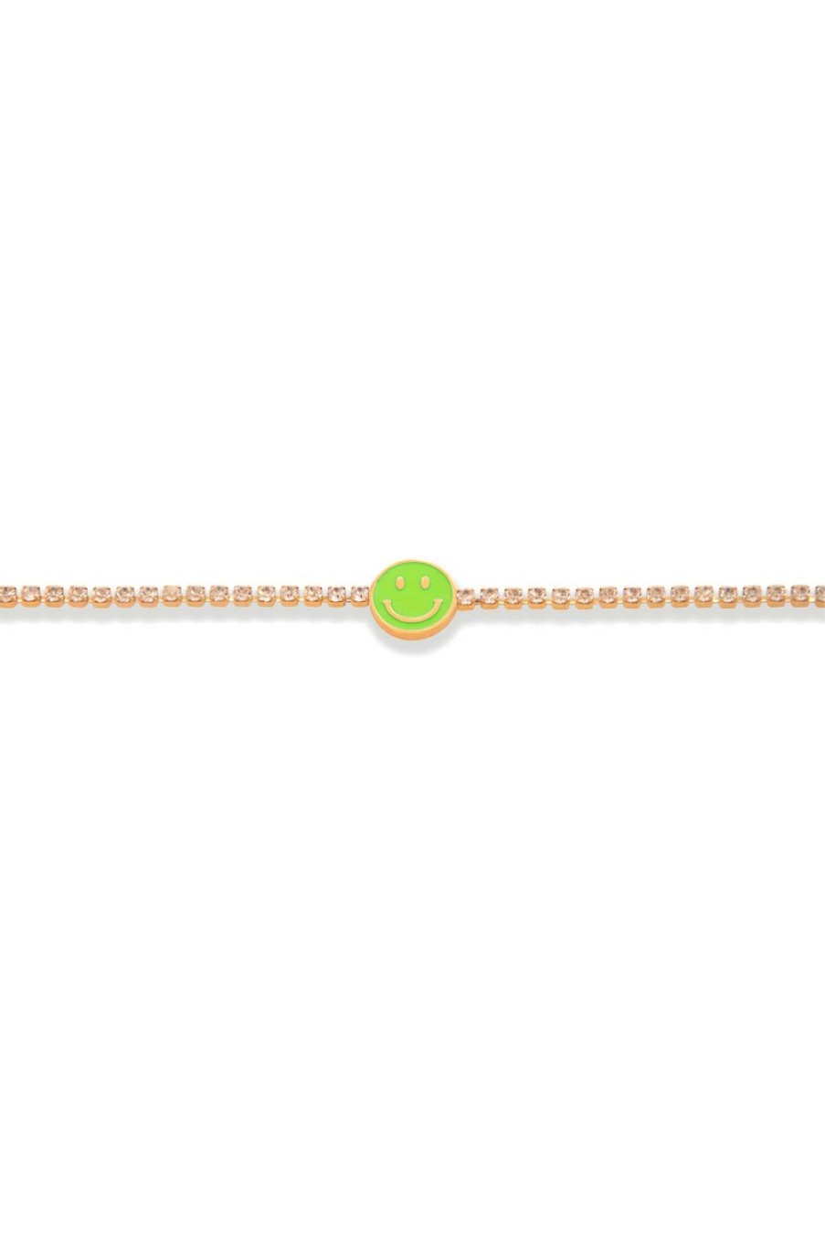 Sieraden LA Sisters | Rhinestone Smiley Bracelet Green