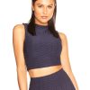 Tops LA Sisters | Honeycomb Crop Top Navy