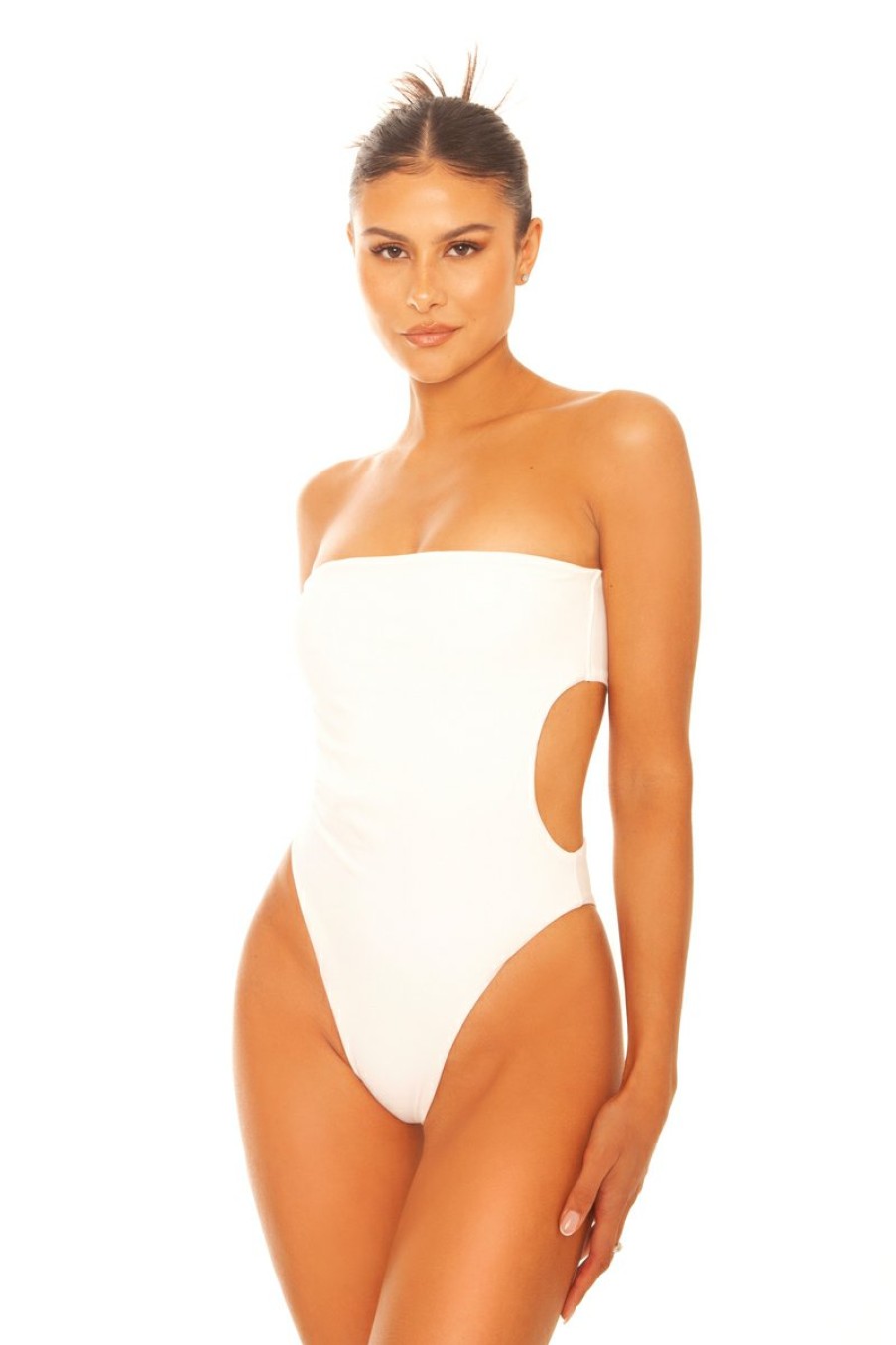 Zwemkleding LA Sisters | Strapless Bandeau Swimsuit White