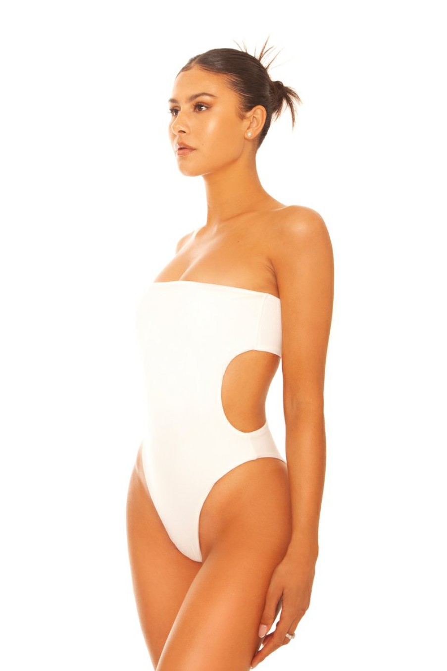 Zwemkleding LA Sisters | Strapless Bandeau Swimsuit White