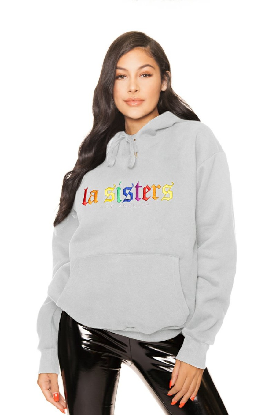 Truien LA Sisters | Rainbow Hoodie Grey