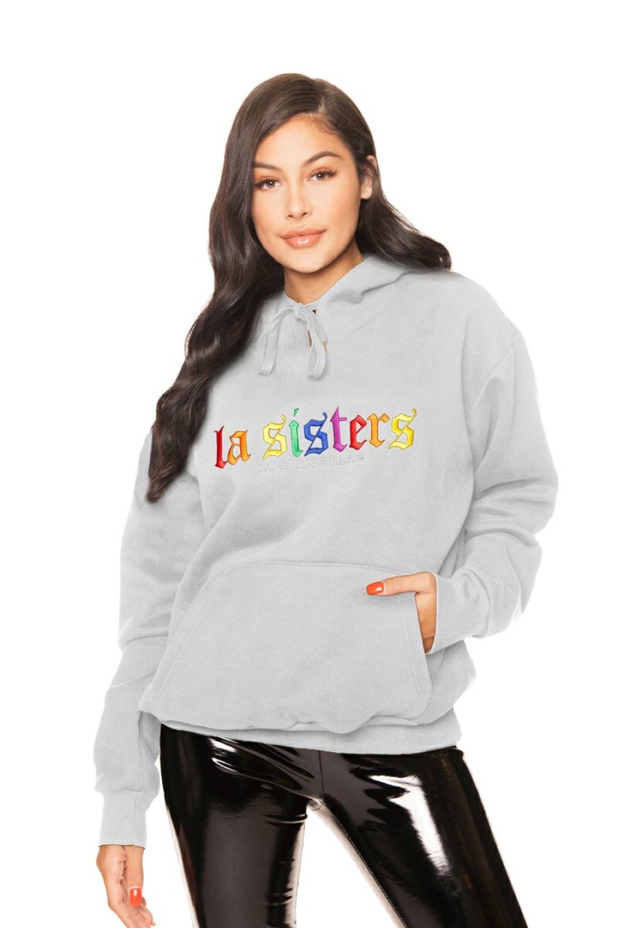 Truien LA Sisters | Rainbow Hoodie Grey