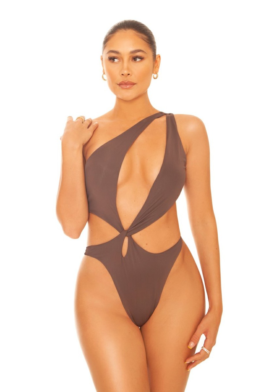 Zwemkleding LA Sisters | Twist Swimsuit Chocolate