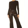 Broeken LA Sisters | Leather Flair Pants