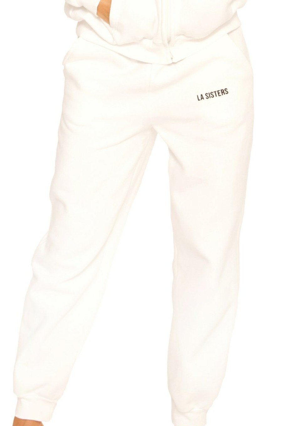 Broeken LA Sisters | Essential Sweatpants 2.0 White