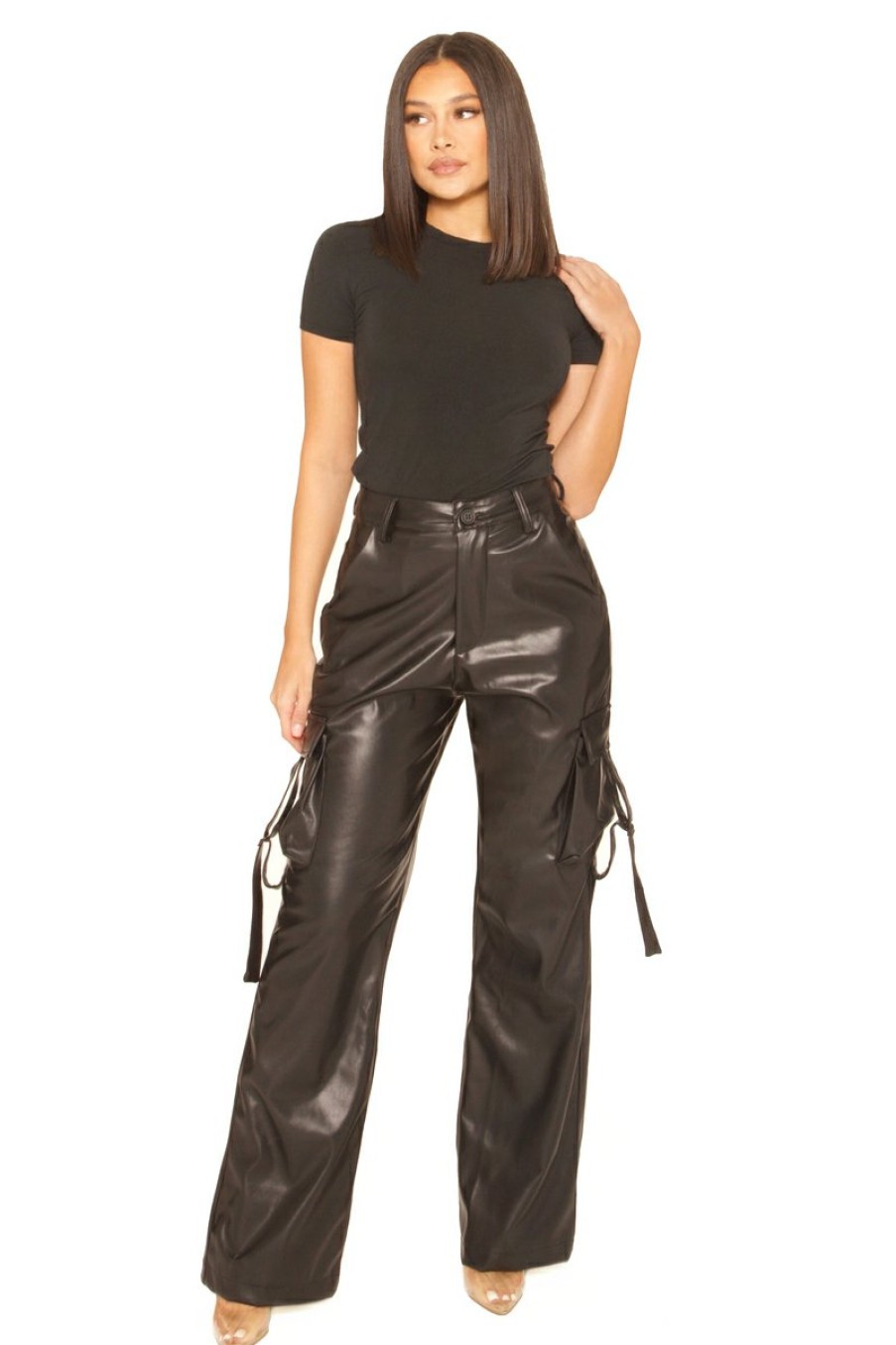 Broeken LA Sisters | Leather Buckle Cargo Pants