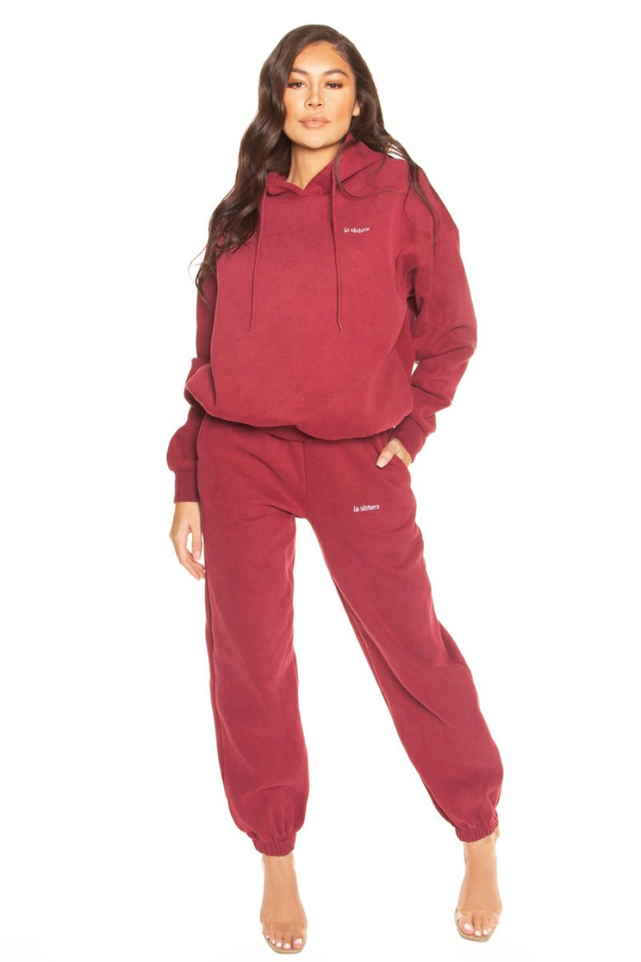 Broeken LA Sisters | Essential Sweatpants Burgundy