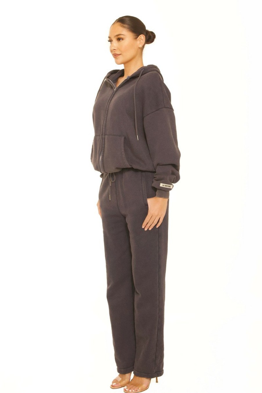 Broeken LA Sisters | Vintage Straight Leg Sweatpants Navy